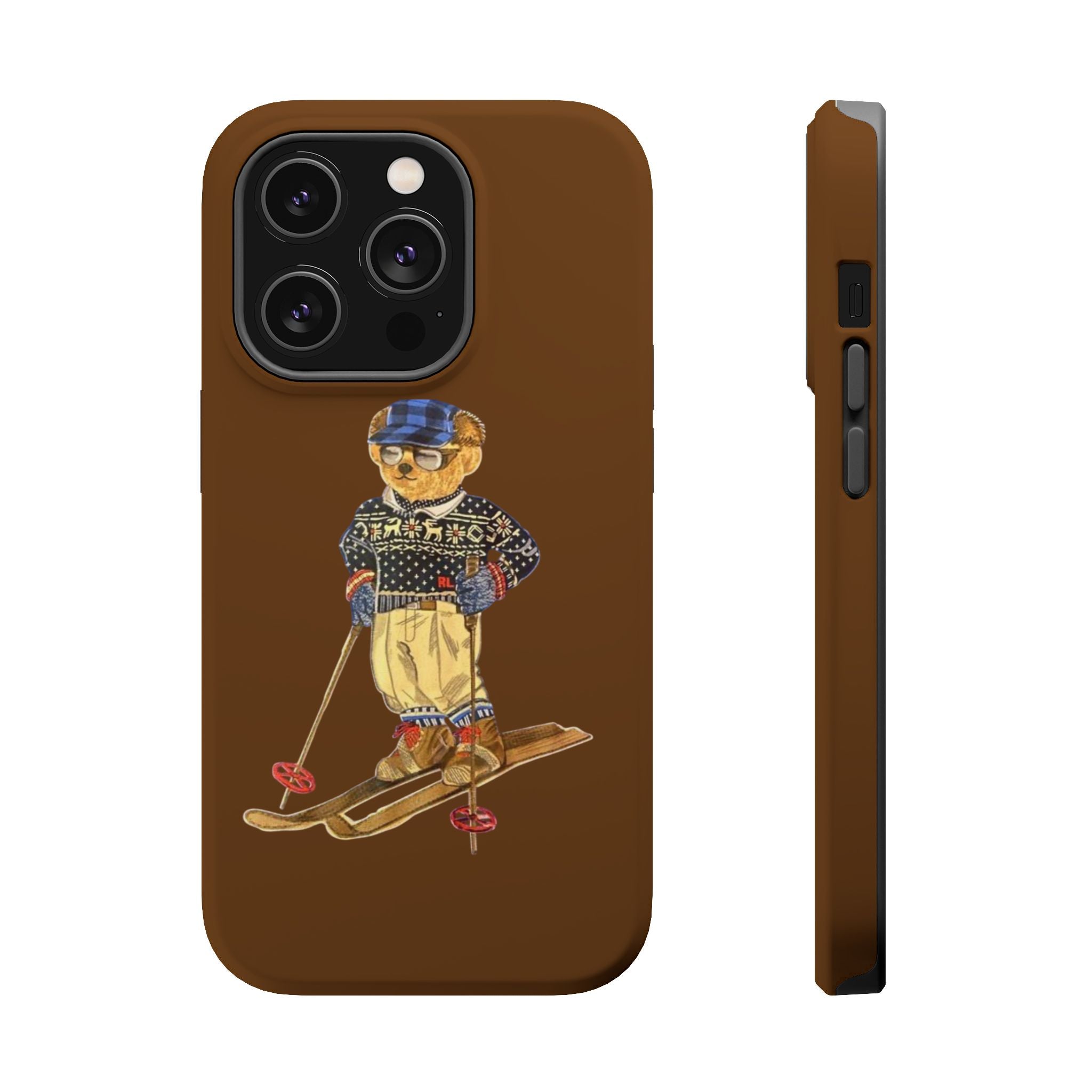 Skiing Bear Phone Case - Impact-Resistant Magnetic Design