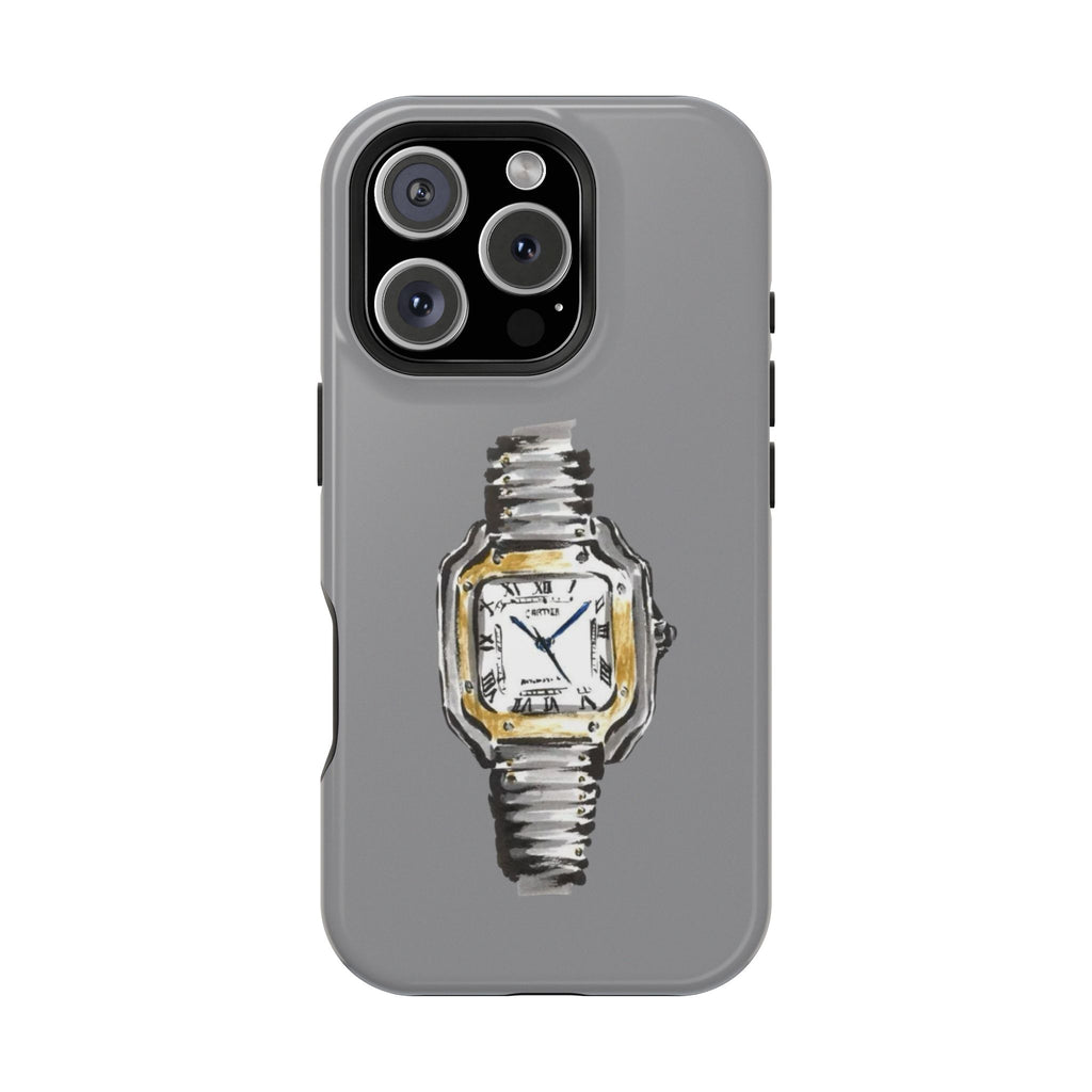 Magnetic Impact-Resistant Phone Case — Vintage Watch Illustration