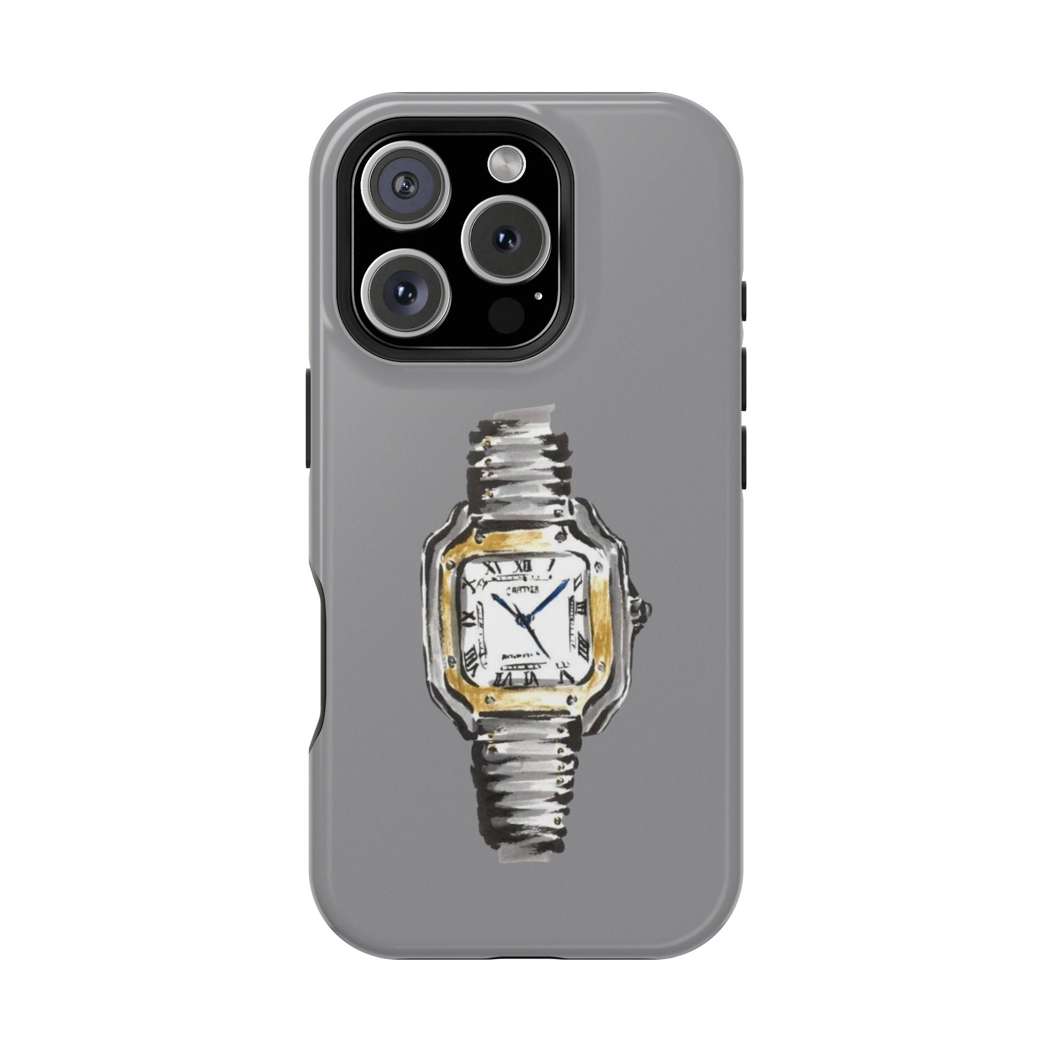 Magnetic Impact-Resistant Phone Case — Vintage Watch Illustration