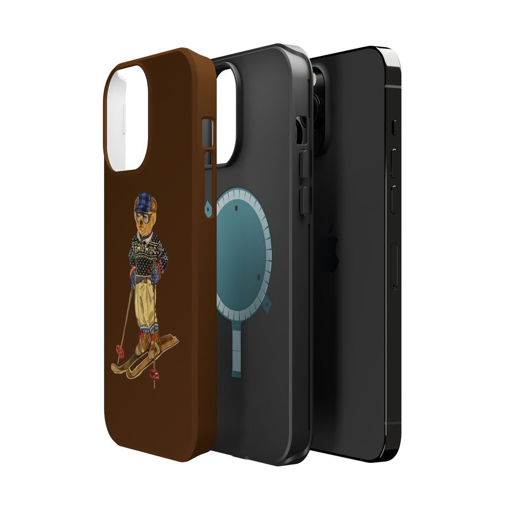 Skiing Bear Phone Case - Impact-Resistant Magnetic Design