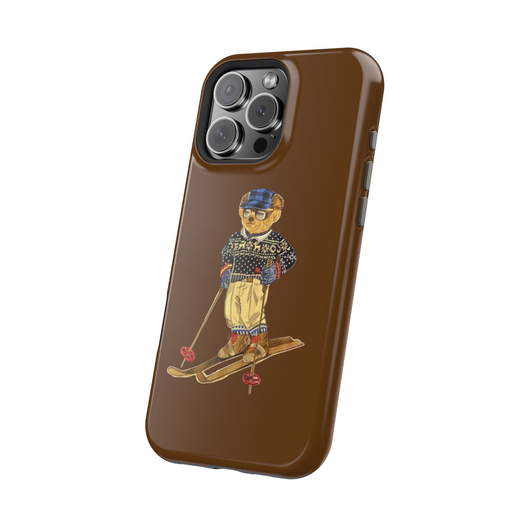Skiing Bear Phone Case - Impact-Resistant Magnetic Design