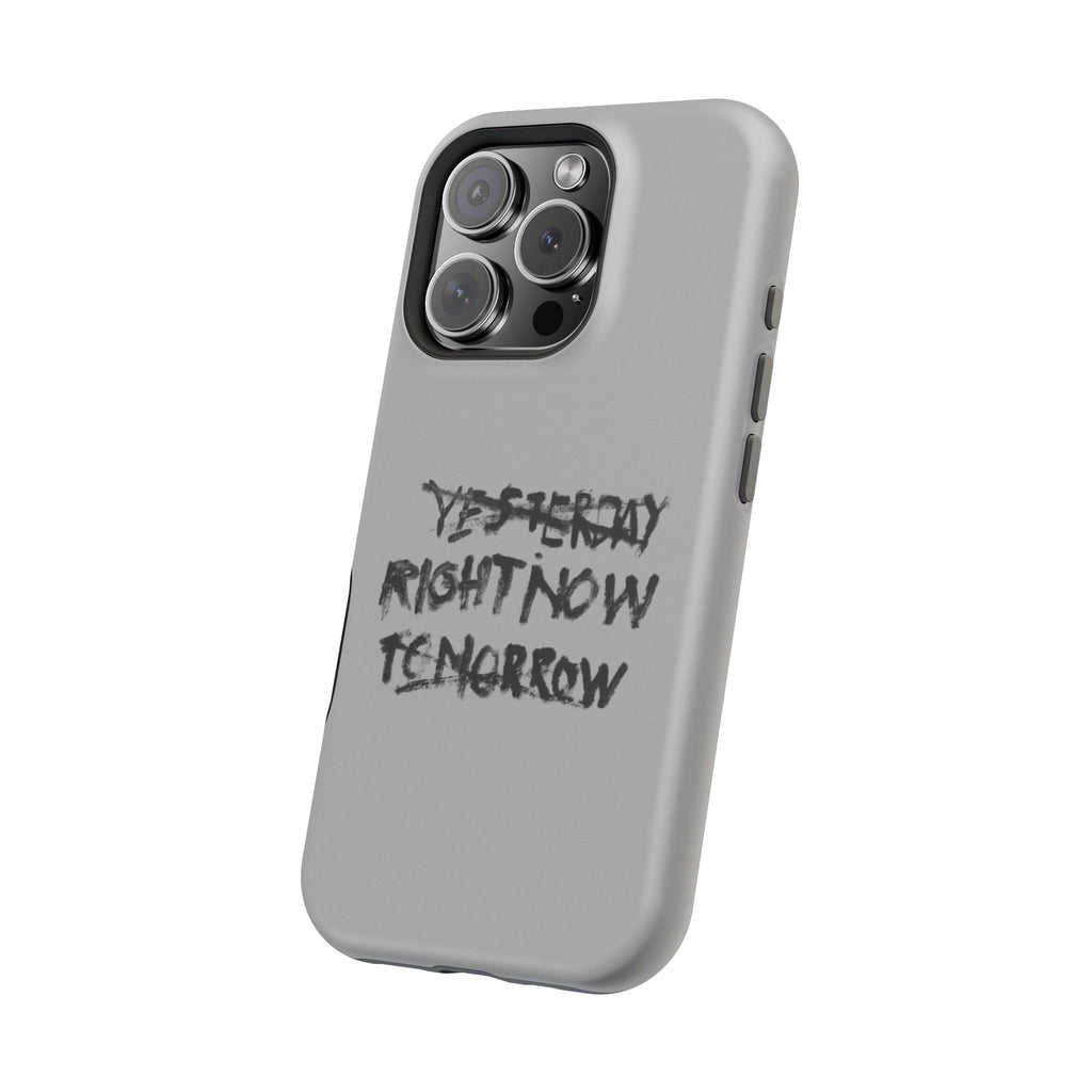 Magnetic Impact-Resistant Phone Case — “Yesterday Right Now Tomorrow” Graffiti Design