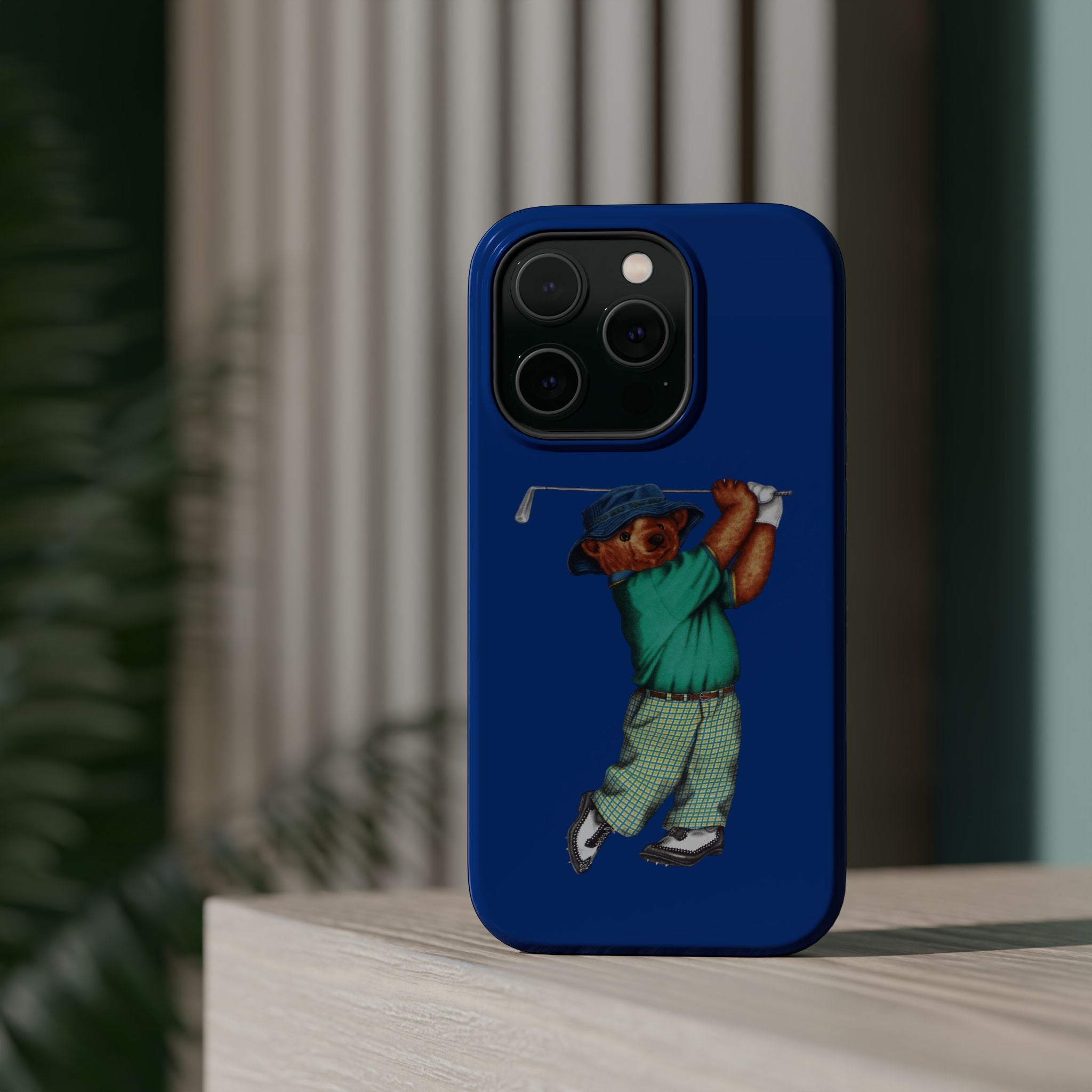 Golfer Bear Magnetic Phone Case - Impact-Resistant and Fun Design