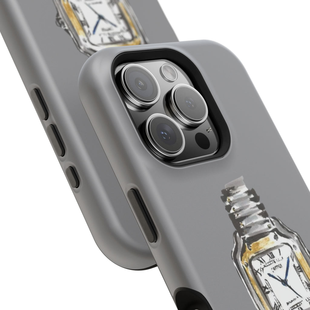 Magnetic Impact-Resistant Phone Case — Vintage Watch Illustration
