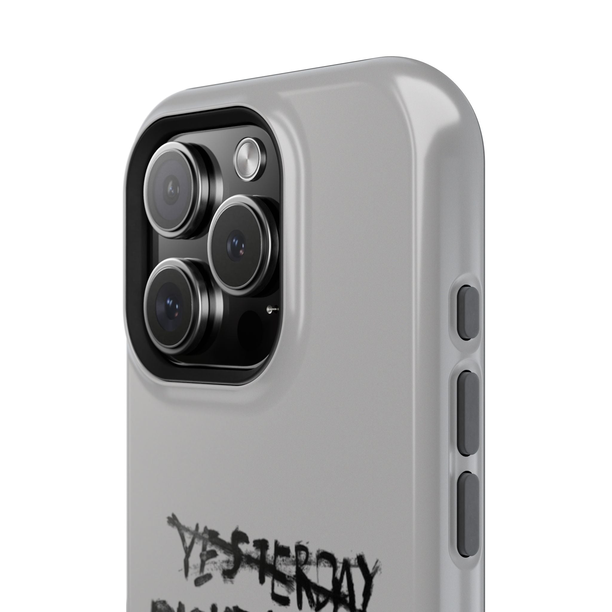 Magnetic Impact-Resistant Phone Case — “Yesterday Right Now Tomorrow” Graffiti Design