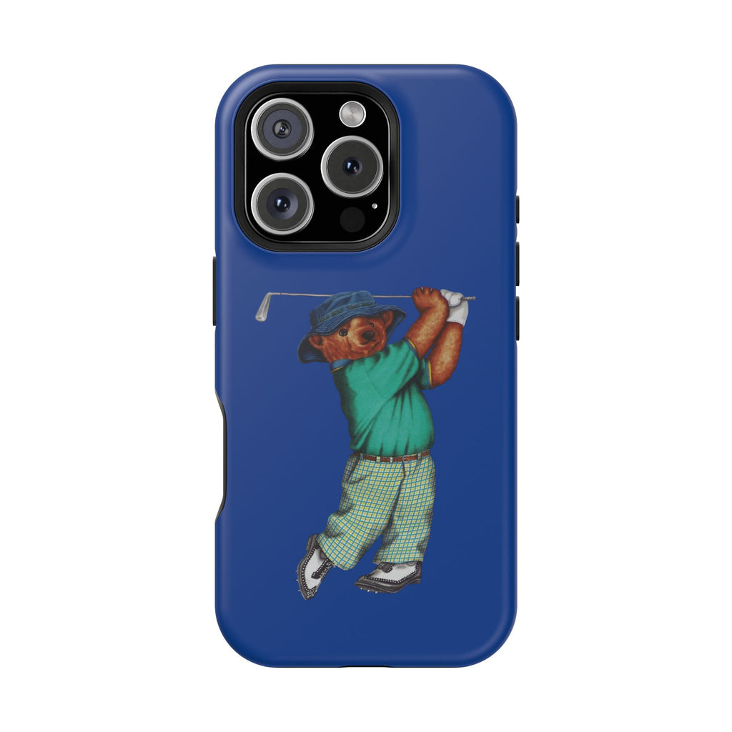 Golfer Bear Magnetic Phone Case - Impact-Resistant and Fun Design