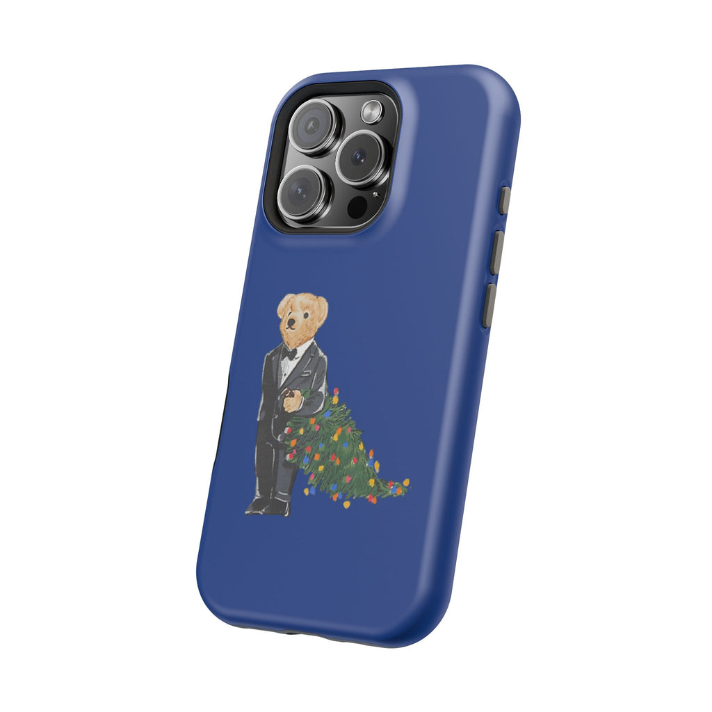 Christmas Bear Phone Case — Magnetic Impact-Resistant Case with Holiday Tree Trail